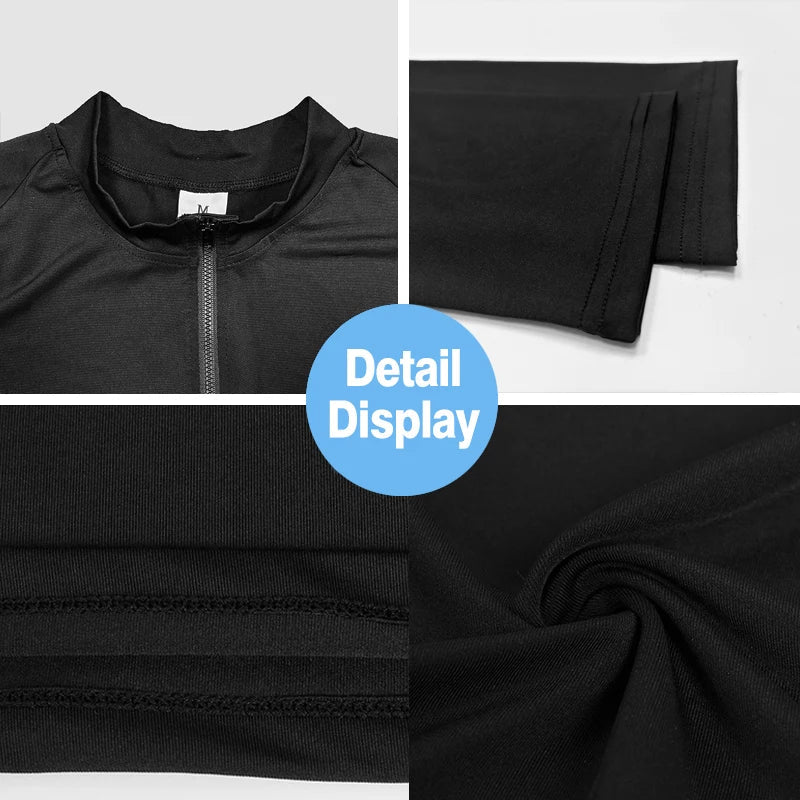 Compression Tight Autumn Quick Dry Polos Shirts Gym Bodybuilding Muscle Long Sleeve T-shirts Mens Fitness Sport Trainning Polos