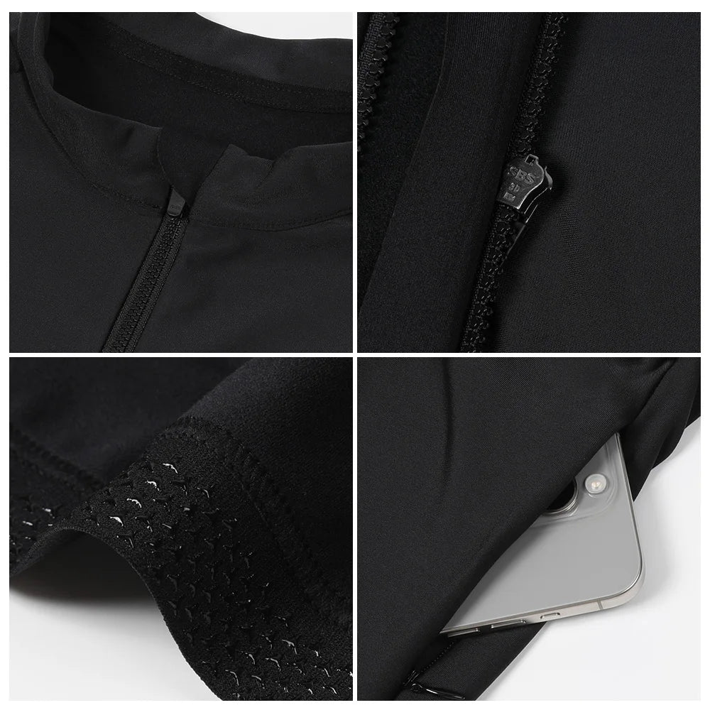 Men Cycling Jacket Winter Thermal Fleece Windbreaker UPF 50+ Sun Protection MTB Bicycle Clothing Bike Coat Riding Windproof