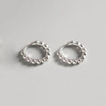 925 Sterling Silver Simple Fashion Glossy Beads Gold Huggies Hoop Earrings for Women Gothic Piercing Jewelry Accessories