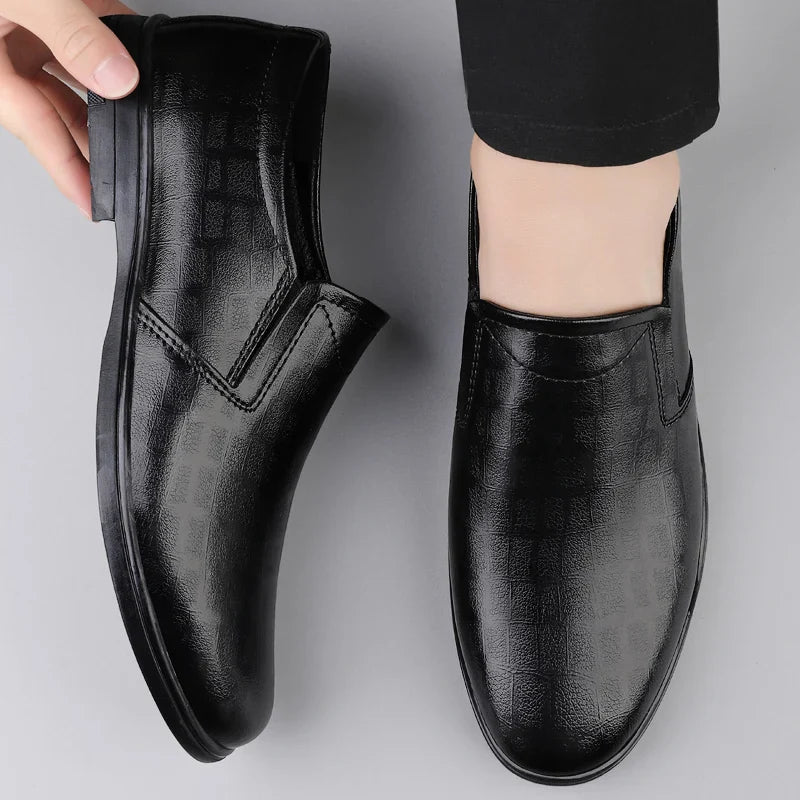 Casual Lightweight Men's Genuine Leather Loafers All-match Fashion Business Shoes Comfortable Men's Walking Shoes Mens Flats