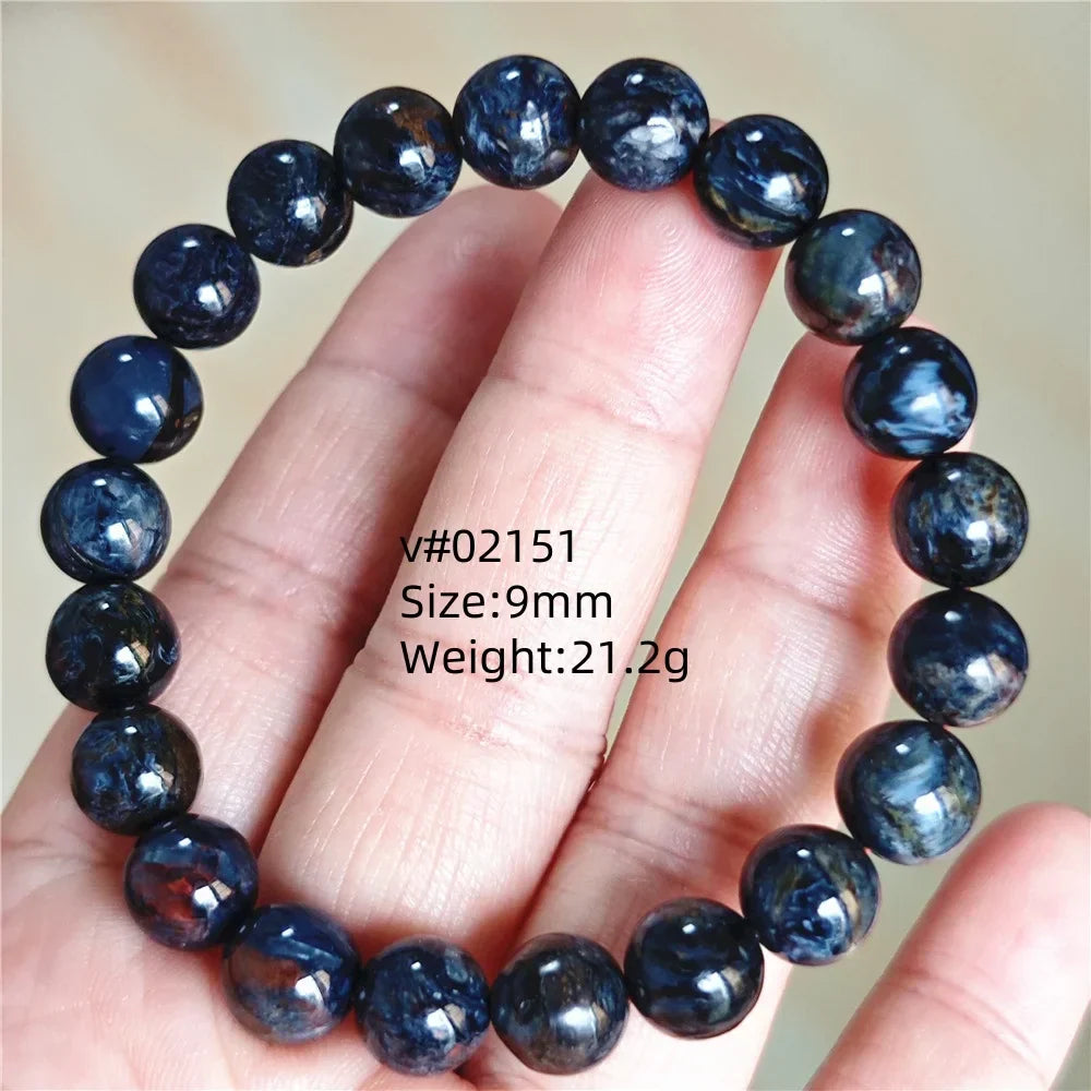 Natural Blue Pietersite Bracelet Women Men Beads Round Beads Chatoyant Cat Eye Fire Pietersite Namibia AAAAAA