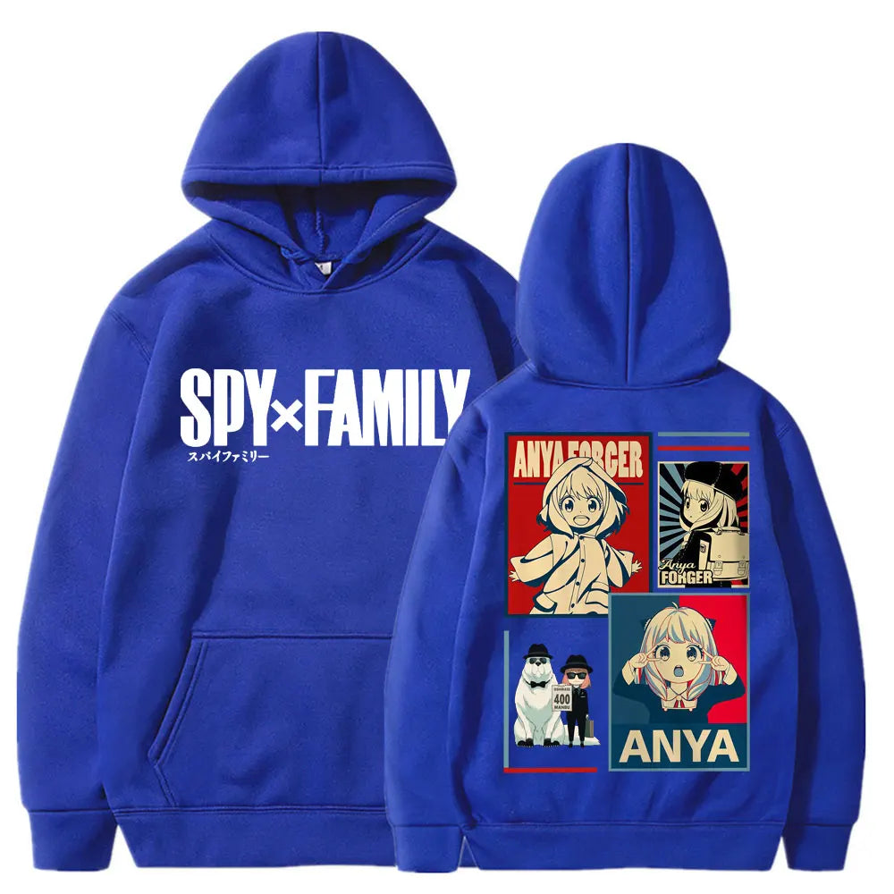 اليابان أنيمي Spy X Family آنيا فورجر هودي للرجال والنساء كاواي مانغا جمالي سويت شيرت صوف كبير الحجم خريف ملابس رياضية كاجوال