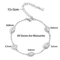 0.5CT Oval/Pear/Heart Moissanite Bracelets Earrings Set S925 Silver Plated 18K Gold Wrist Chain for Women Fine Jewelry