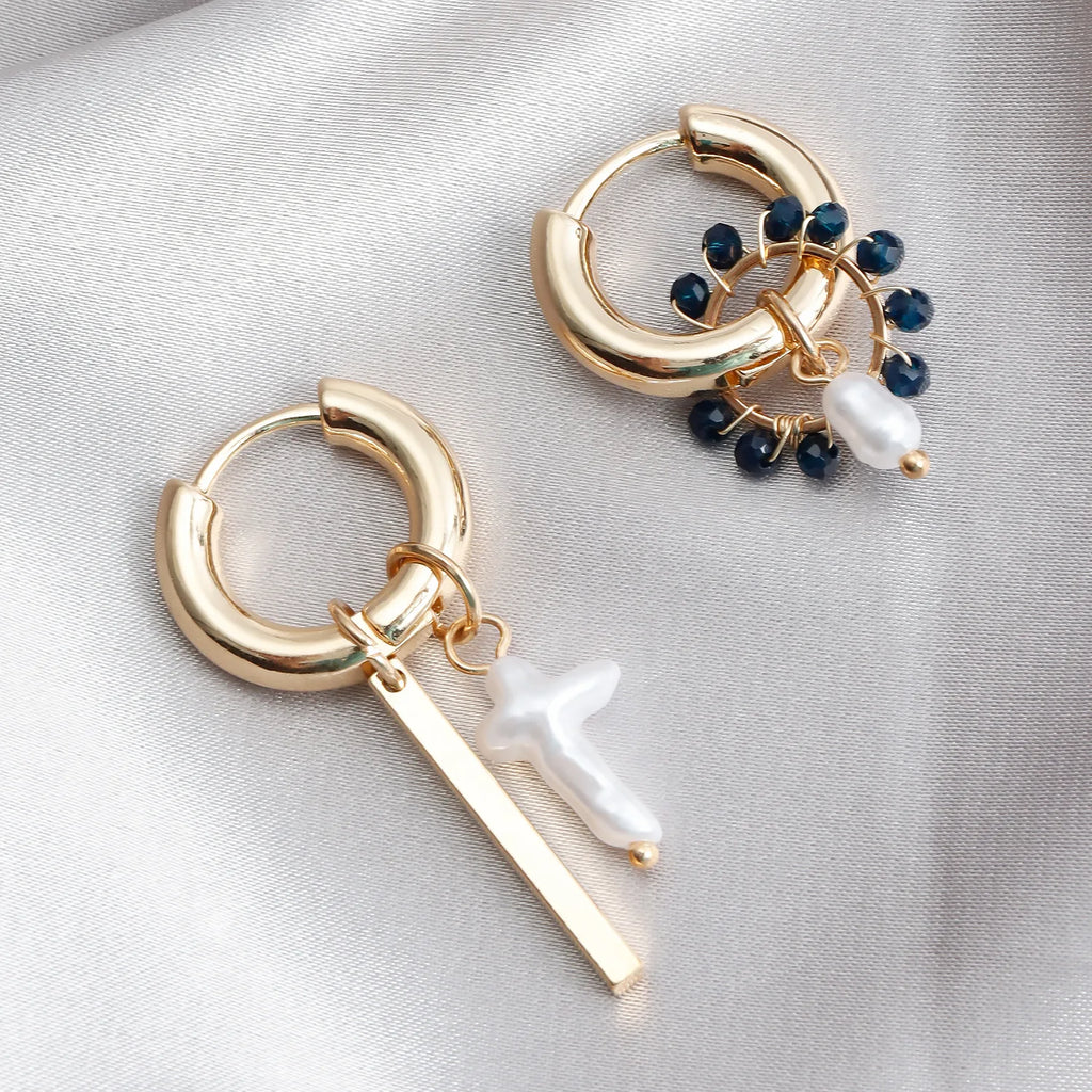 Geometric Crystal Asymmetric Dual-use Ear Buckle Earrings for Women Jewelry