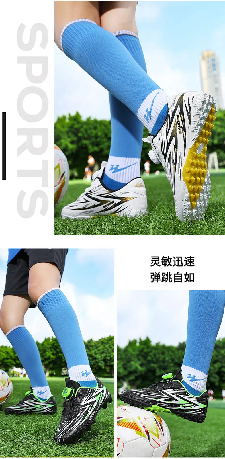Kids Soccer Cleats Boys Football Boots Children Training Shoes Youth Ultralight Non-slip Sports Sneakers Breathable Comfortable