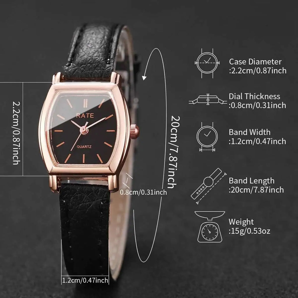 Fashion Women Watches Casual Small Dial Leather Strap Womens Quartz Watch Reloj Mujer Girls Clock（Without Box）