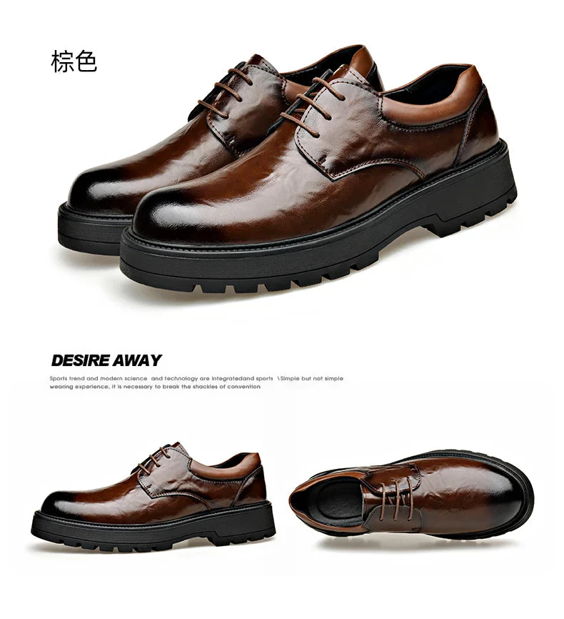 Men Comfortable Leather Work Shoes for Long Standing