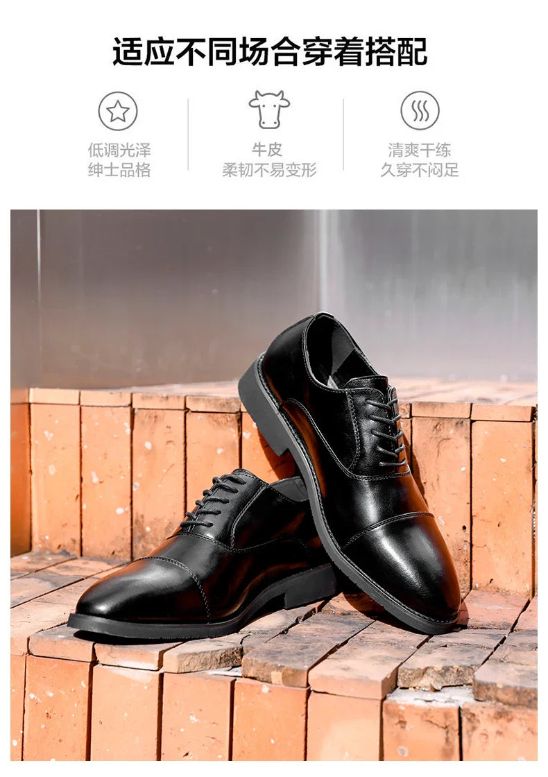 High Quality Men Genuine Leather Shoes Luxury Designer Oxford ShoesMale Business Office Brogue Dress Shoes for Men Wedding Shoe