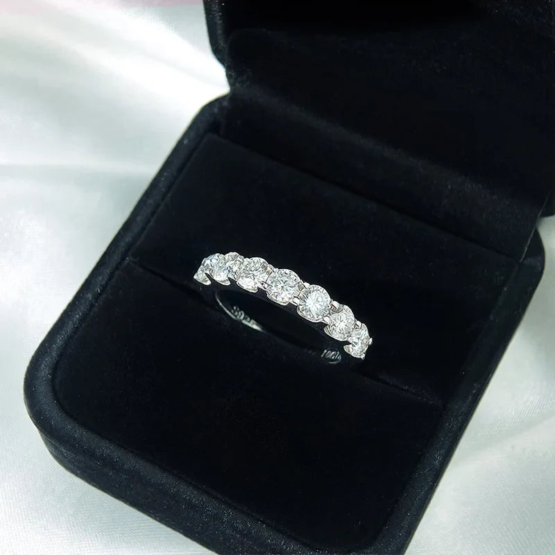 3/4mm Sparkling Moissanite Stackable Ring Certified Wedding Band for Women 100% Real Pure 925 Silver Rings Jewelry