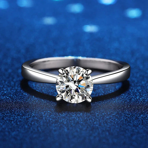0.5ct 1ct 2ct D Color Moissanite Engagement Ring for Women S925 Sterling Silver Lab Diamond Promise Wedding Band Jewelry