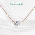 18k Plated 1CT 2CT 3CT Pear Cut Moissanite Necklace for Women Classic Lab Diamond Pendant GRA  Sterling Silver 925 Chain