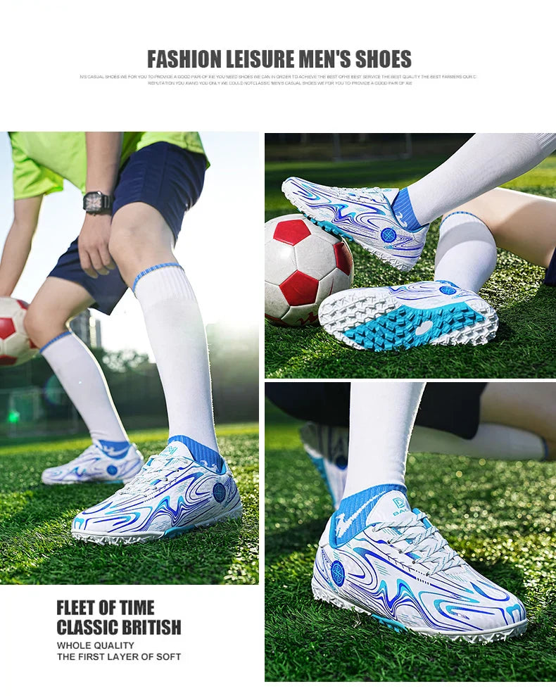 Men's football shoes with stud pattern for men, women, children, boys, teenagers, sports sneakers, outdoor training shoes