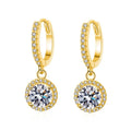 1ct D Color Moissanite Loop Earring 925 Sterling Silver Plated 18k White Gold Pendant Earring for Women Fine Jewelry