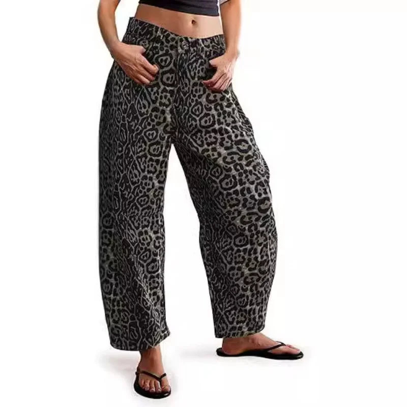 Casual Loose Mid-waist Cylindrical Women's Jeans