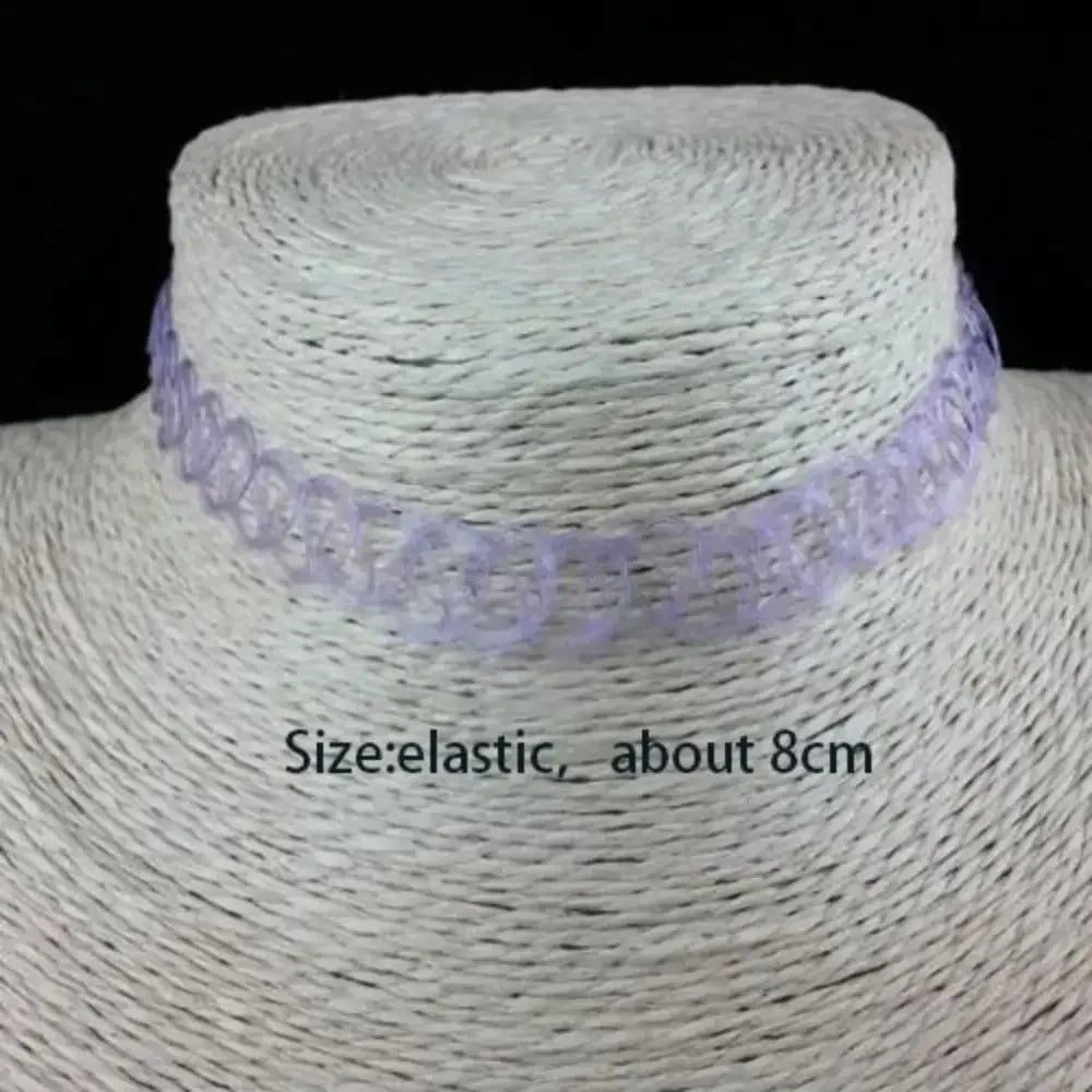 Choker Necklace Vintage Elastic Tattoo Choker Multi Color Fashion Retro Necklace Stretch Braided Fish Thread Gothic Jewellery