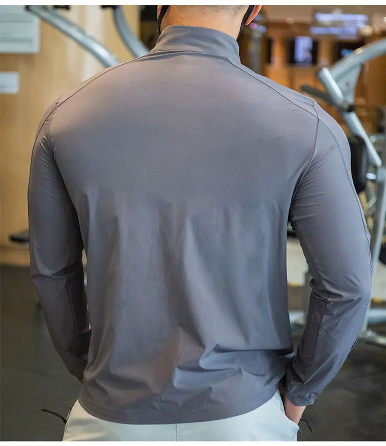 Men's Running Training Elastic Coat Outerwear Gym Tights Jacket Outdoor Cycling Sweatshirt Dry Fit Breathable Compression Tops