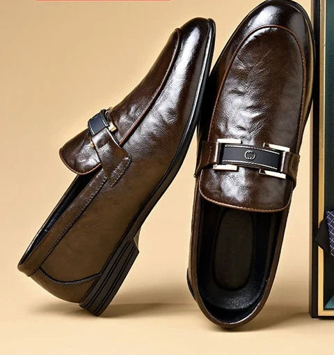 British Style Business Men's Formal Shoes Brown Slip-on Cheap Liquidation Elegant and Classic Leather Casual 39 Social Shoe Male