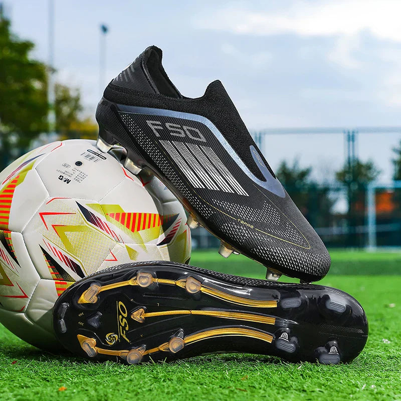 Men Training Soccer Shoes FG Breathable Drop Shipping Match Sport Cleats Football Boots Ultralight Long Spikes Indoor Sneakers