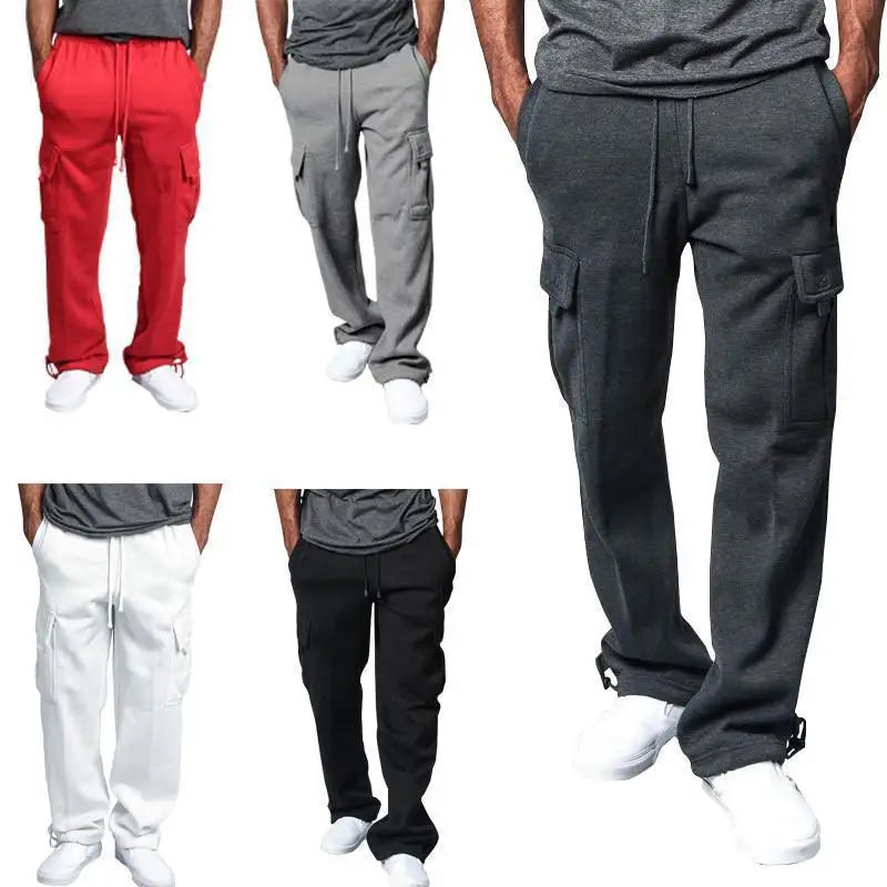 Men's Overalls Casual Sports Pants Breathable Soft Winter Fitness Trousers