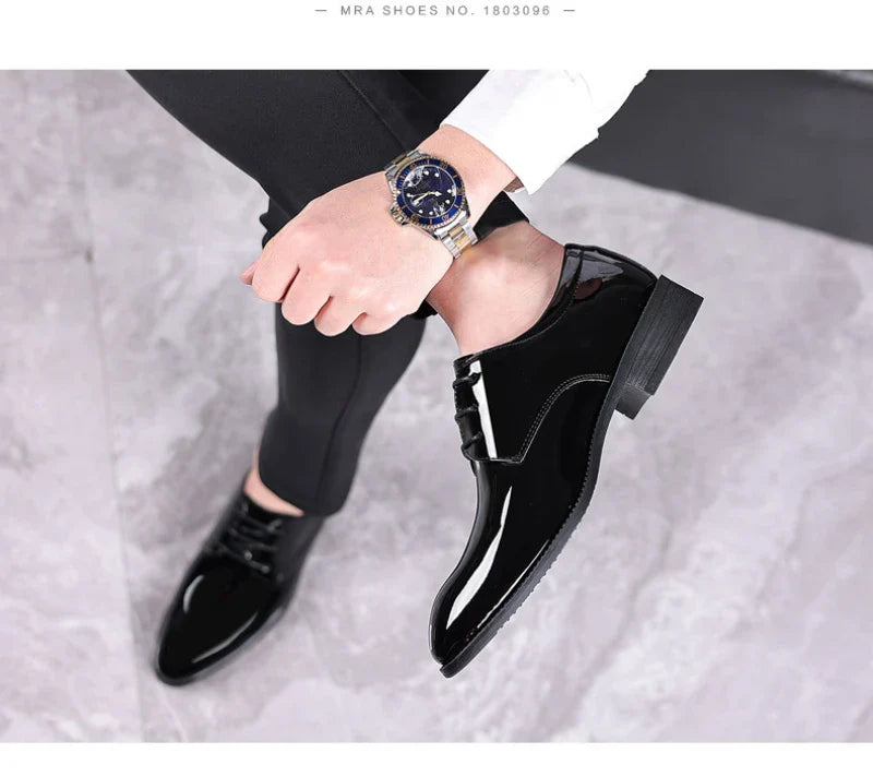 Spring British Style Formal Dress Shoes Black Business Oxfords For Groom Wedding Office Comfortable Big Size Footwear Non Slip