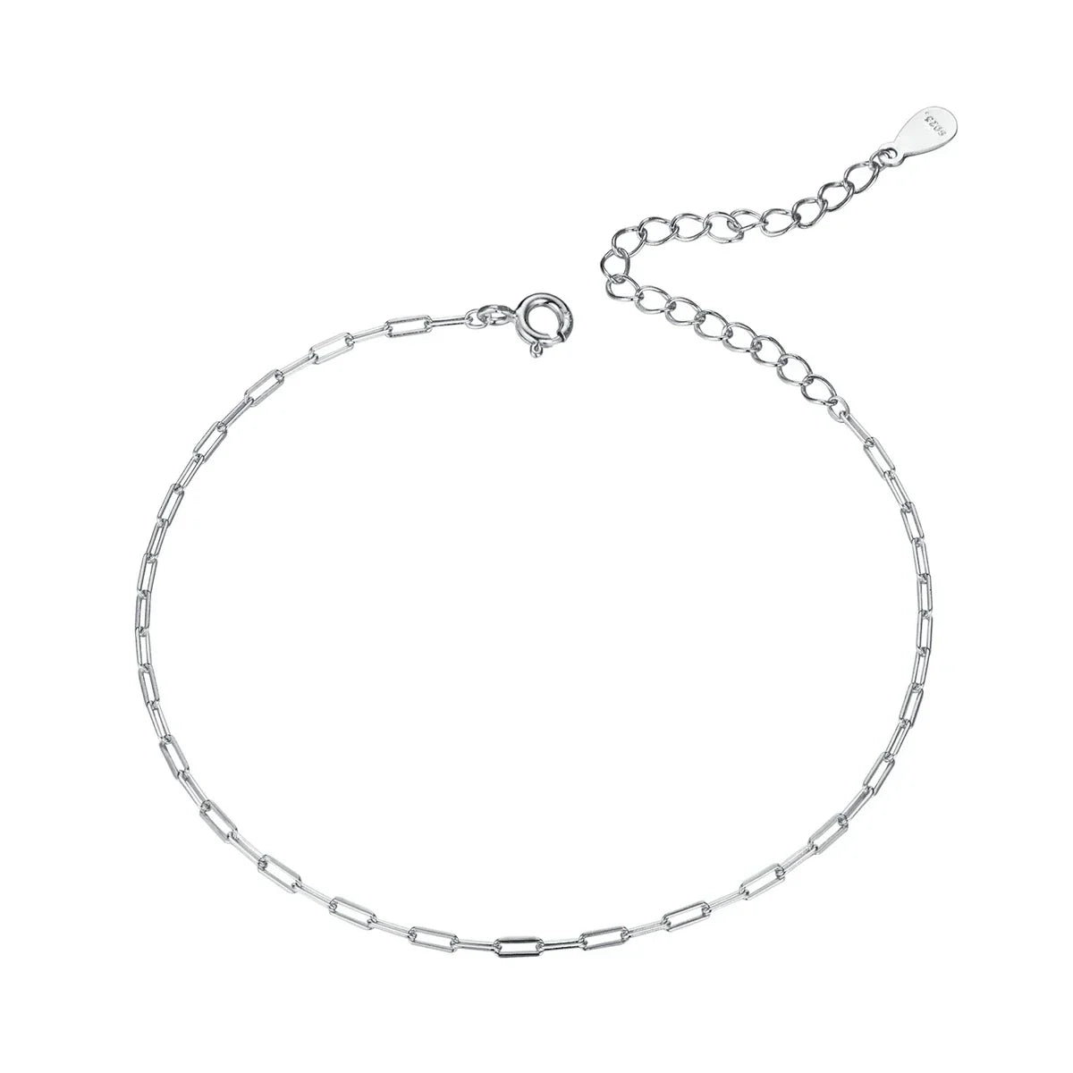 Real 925 Sterling Silver Simple Bracelet Gold Basic Cable Chain Hollow Link for Women Fashion Jewelry Two Colors SCB221