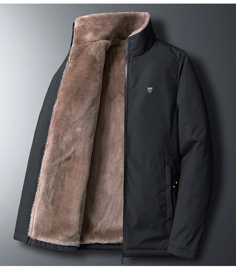 Men 2025 Winter Windproof Warm Thick Fleece Jacket Men Fashion Casual Coat Men Autumn Brand Outwear Outdoor Classic Jacket Men