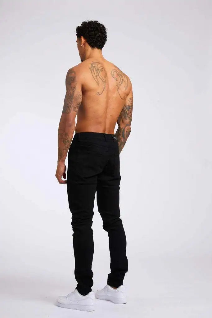 1pc men's elastic daily travel American street, regular banana pants jeans