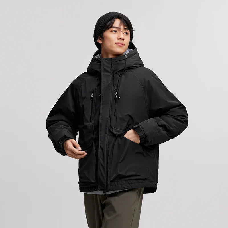 Cotton-Padded Jacket Men 2024 Winter Waterproof, Oil-Resistant, Stain-Resistant and Windproof Outerwear Loose