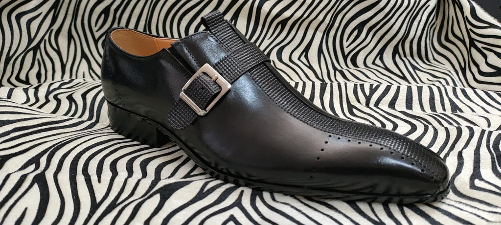 New Men's Genuine Leather Shoes Fashion Leather Buckle Formal Oxford Shoes Office Buckle Strap Pointed Men Dress Wedding Party