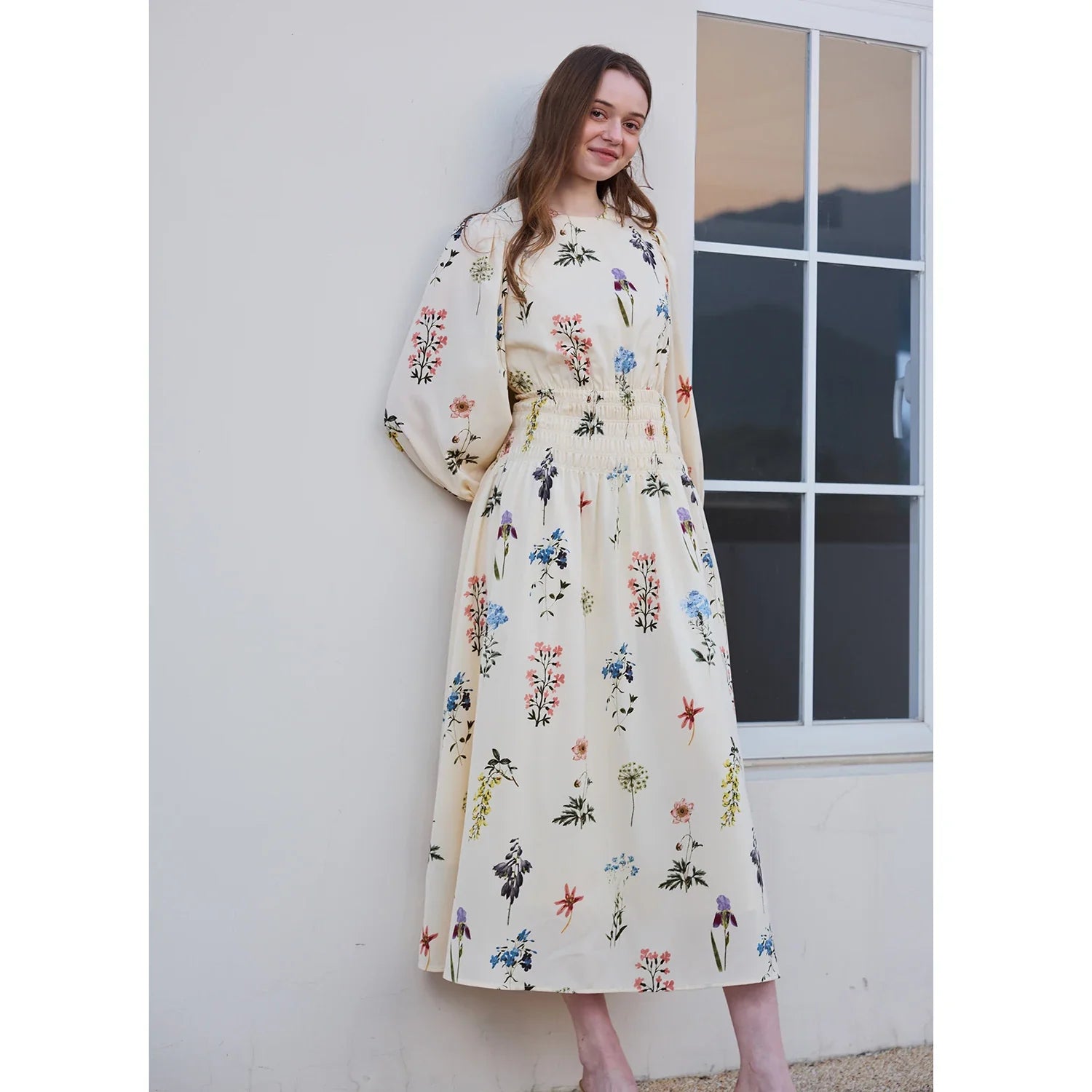 SS26 Women Smock Floral Dress Sweet Style