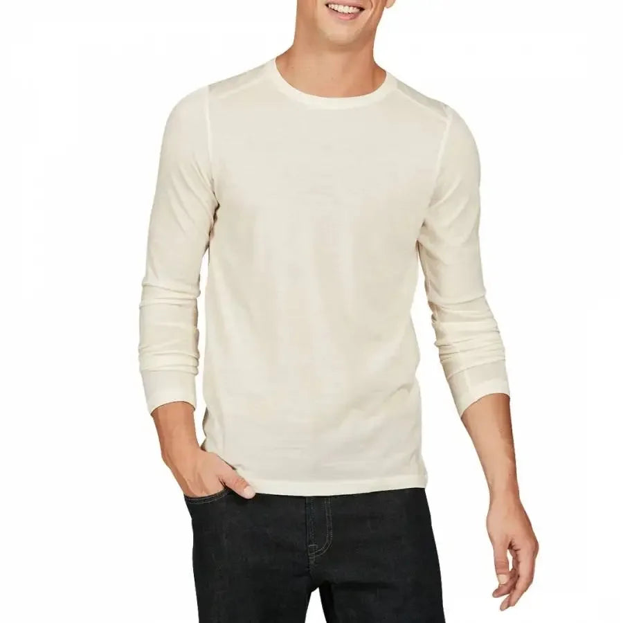 100% Merino Wool men long sleeve T Shirt Thermal Base Laye Wool Shirt 200gsm Wicking Breathable Anti-Odor
