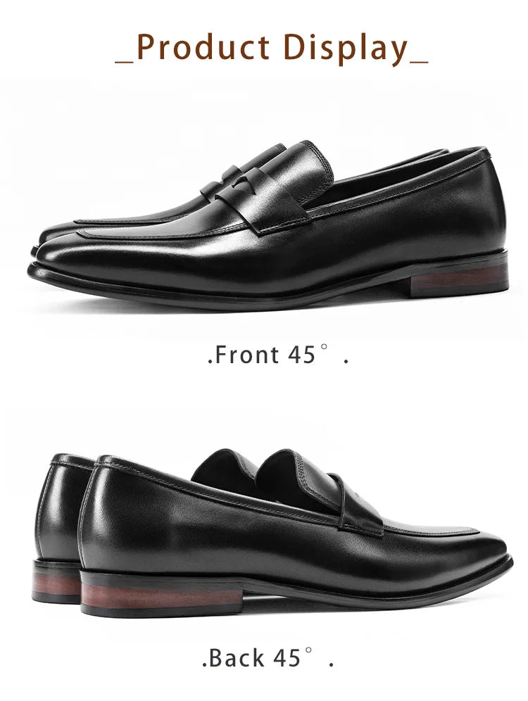 Men's Genuine Leather Shoes Loafer Handmade Shoes Antiskid Elegant Gentleman Oxford Shoes Simple British Style Wedding Shoes