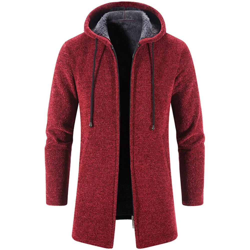 Autumn And Winter Cashmere Men's Cardigan Chenille Outer Sweater Coat Windbreaker Solid Color Fashion Clothing