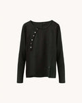 Mens Long Sleeve Y2K Cotton T-shirt Harajuku High Street Streetwear Button Design Casual Top Loose Fit New Arrival Unisex Trend