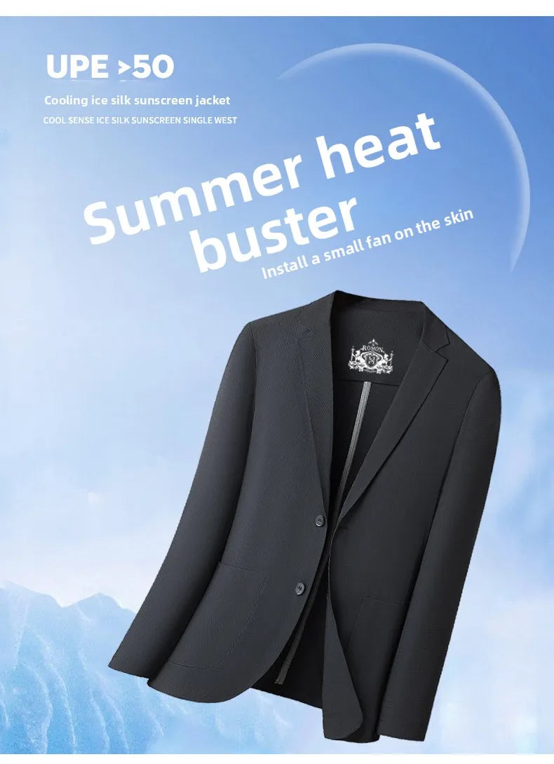 Sun Protection Lightweight Blazer - Fashionable for Outdoor Travel, Weddings, Leisure, Korean Style - Men's Breathable Blazer