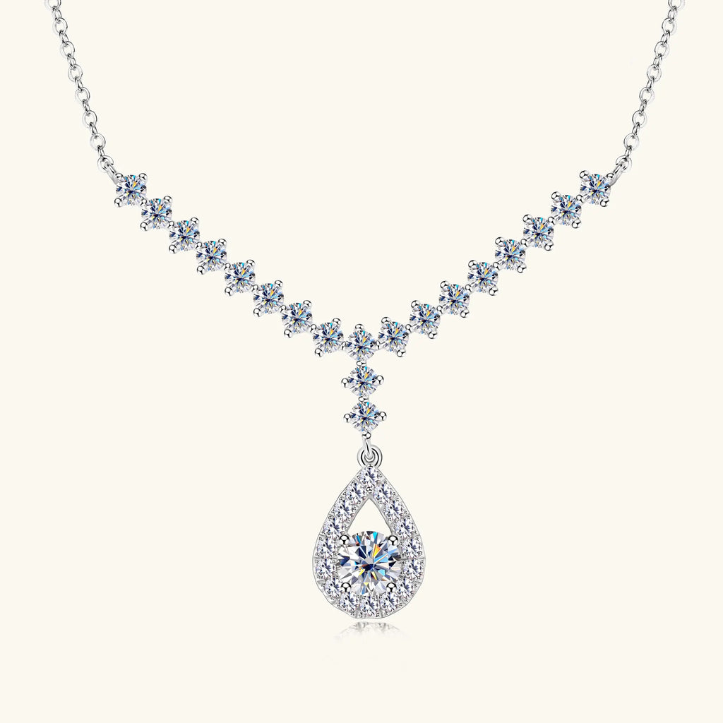 3.38CT Moissanite Necklaces for Women 100% Real Silver Chain 925 Pandant Lab Diamond Luxury Wedding Party Jewelry