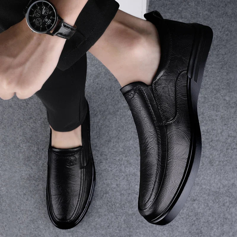 Leather Fashion Business Shoes Men Luxury Brand Mens Comfortable Loafers Handmade Men Casual Shoes New All-match Flats for Men