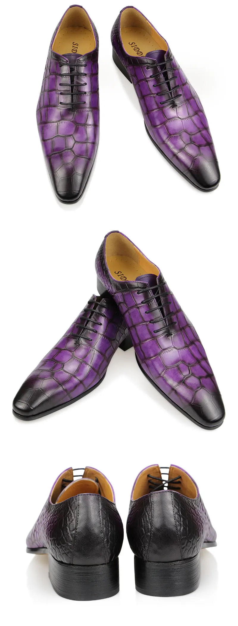 Fashion Crocodile Pattern Print Genuine Leather Shoes Summer Men Dress Wedding Shoes Casual Business Pointed Toe Leather Shoes