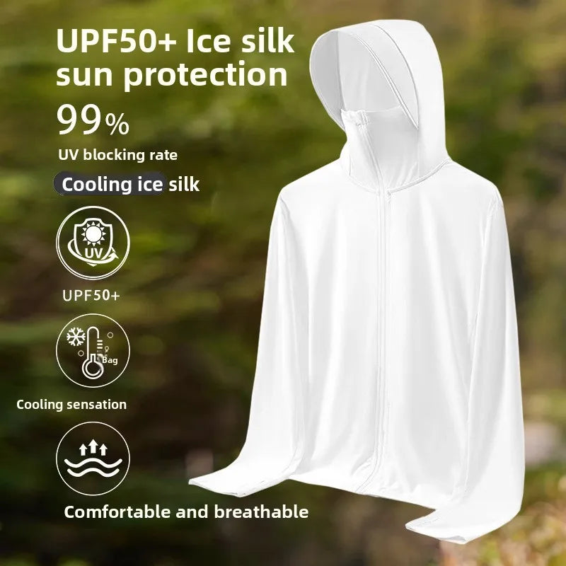 UV Protection Ice Silk Cool Feeling Sun Protection Clothing Lightweight Breathable Fishing Jacket Outdoor Sports Shirt