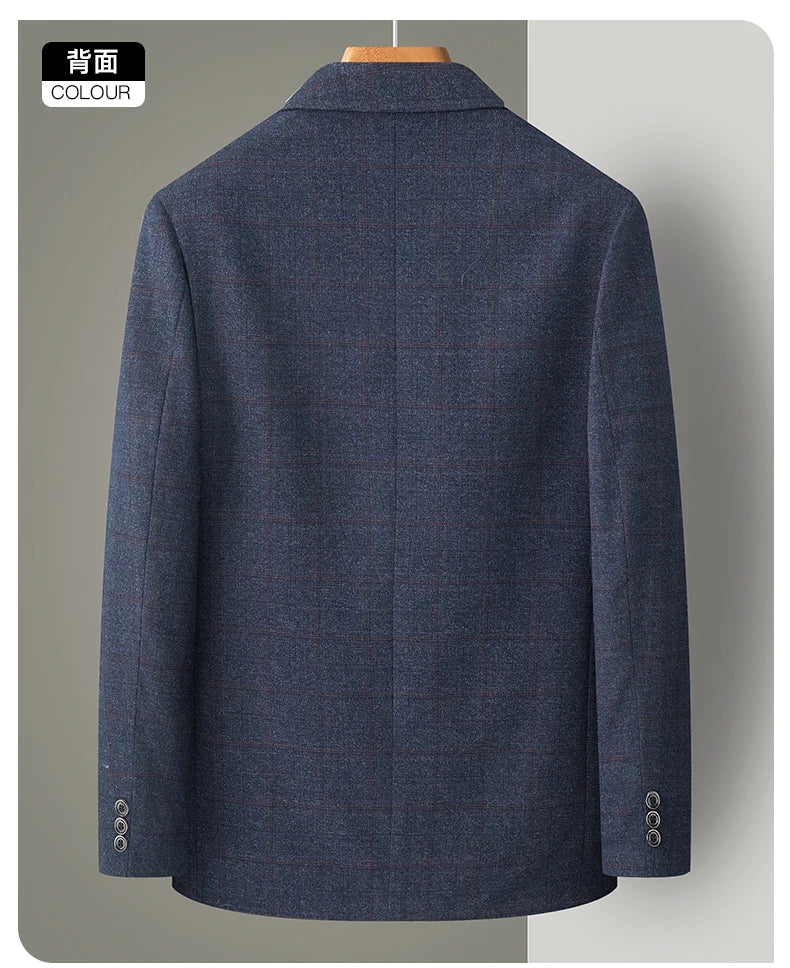 New Men's Blazer Fashion Middle-aged Business Casual Professional Wear Casual Loose British Style Sub-trend Four Seasons Suit