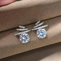8mm/2carat Real Moissanite Stud Earrings for Women D Color VVS1 Sparkling Diamond with GRA Certificates S925 Silver Earrings