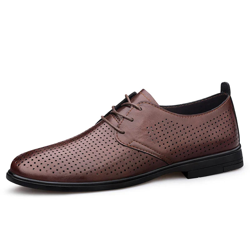 High Quality Handmade Casual Leather Business Shoes Mens Formal Oxford Office Shoes Fashion Lace-up Casual Flat Designer Shoes