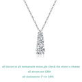 1.8cttw Certified Moissanite Necklace for Women 3 Stones Sparkling Simulated Diamond 925 Sterling Silver Jewelry