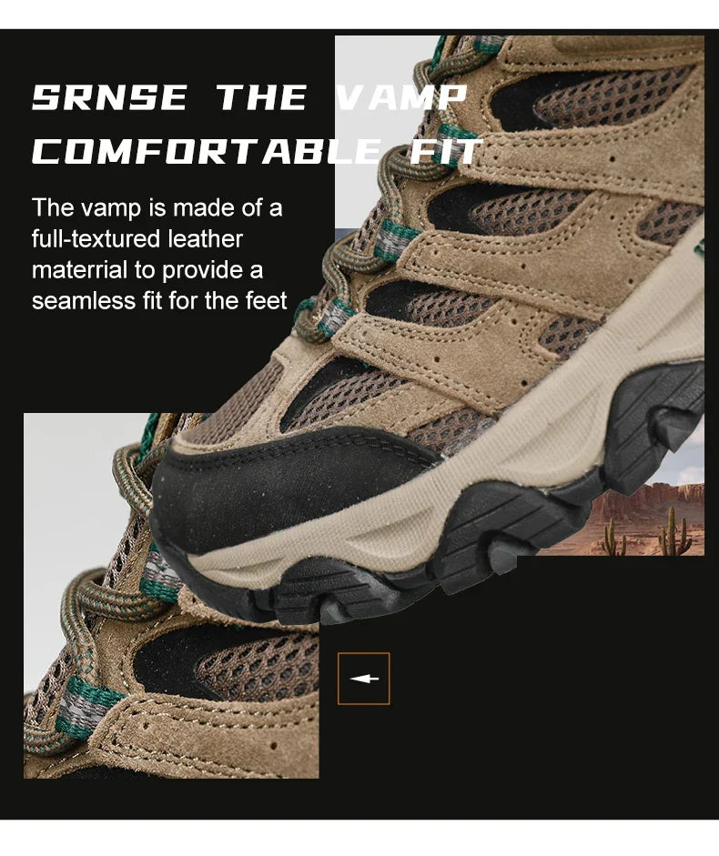 Hiking Shoes Men Designer Climbing Trekking Sneakers for Men Leather Outdoor Sports Work Man Shoes Run Shoes