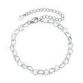 925 Sterling Silver Hollow Heart Bracelet Adjustable Dainty Wrist Chain Lightweight Fine Jewelry Sweet Gift for Girls