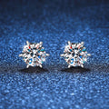 0.3-2CT Moissanite Stud Earrings For Women Screw Thread Ear Studs 925 Sterling Silver Wedding Jewelry Pass Diamond Test