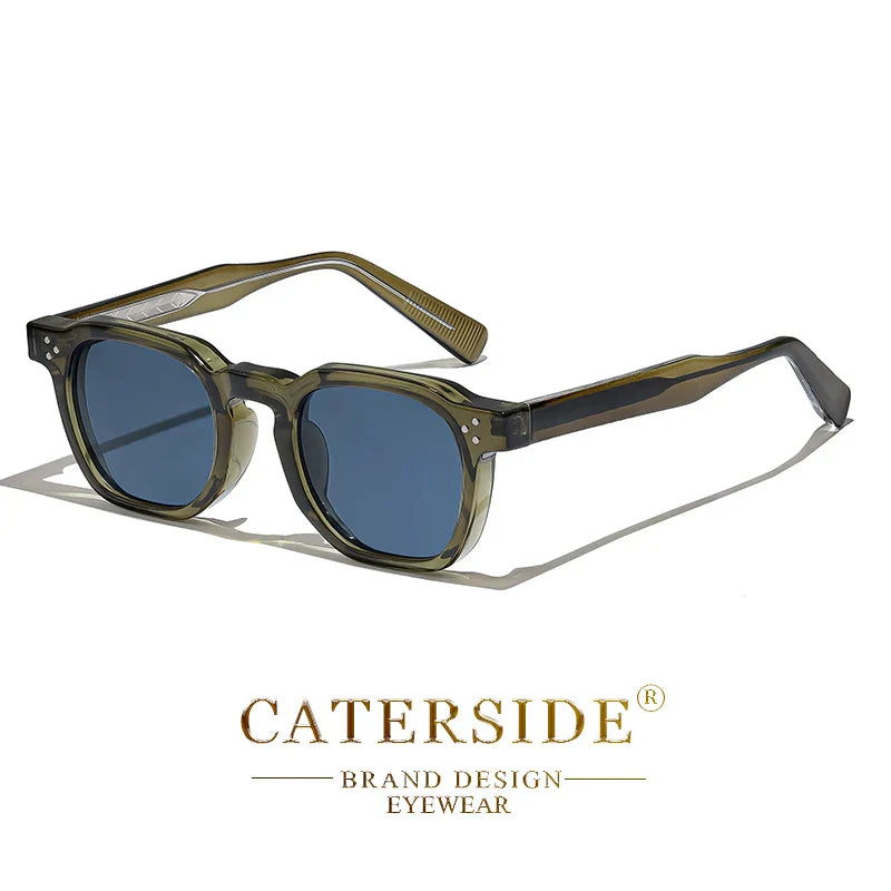 نظارات CATERSIDE الشمسية الجديدة ريترو بانك للرجال بتصميم مربع شخصي نظارات نسائية عصرية للحفلات هدية مهرجان قطعتين
