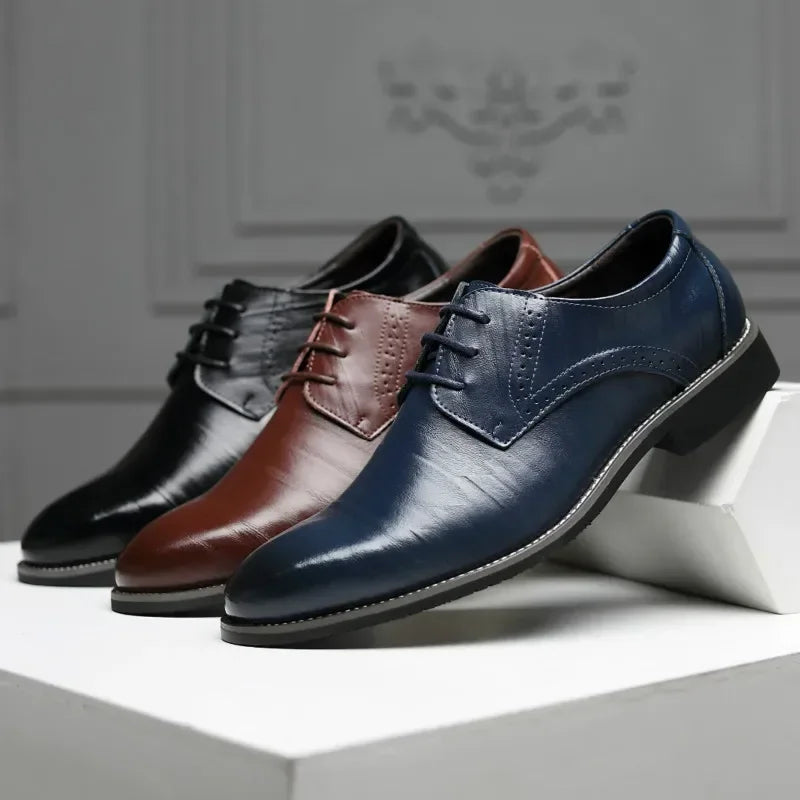 Men's Classic Leather Dress Shoes – Fashionable Formal Footwear for Office & Events
