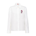 Women's Temperament Embroidery Lapel Tops single-breasted Commuter Long Sleeve Shirt Summer Casual Tops