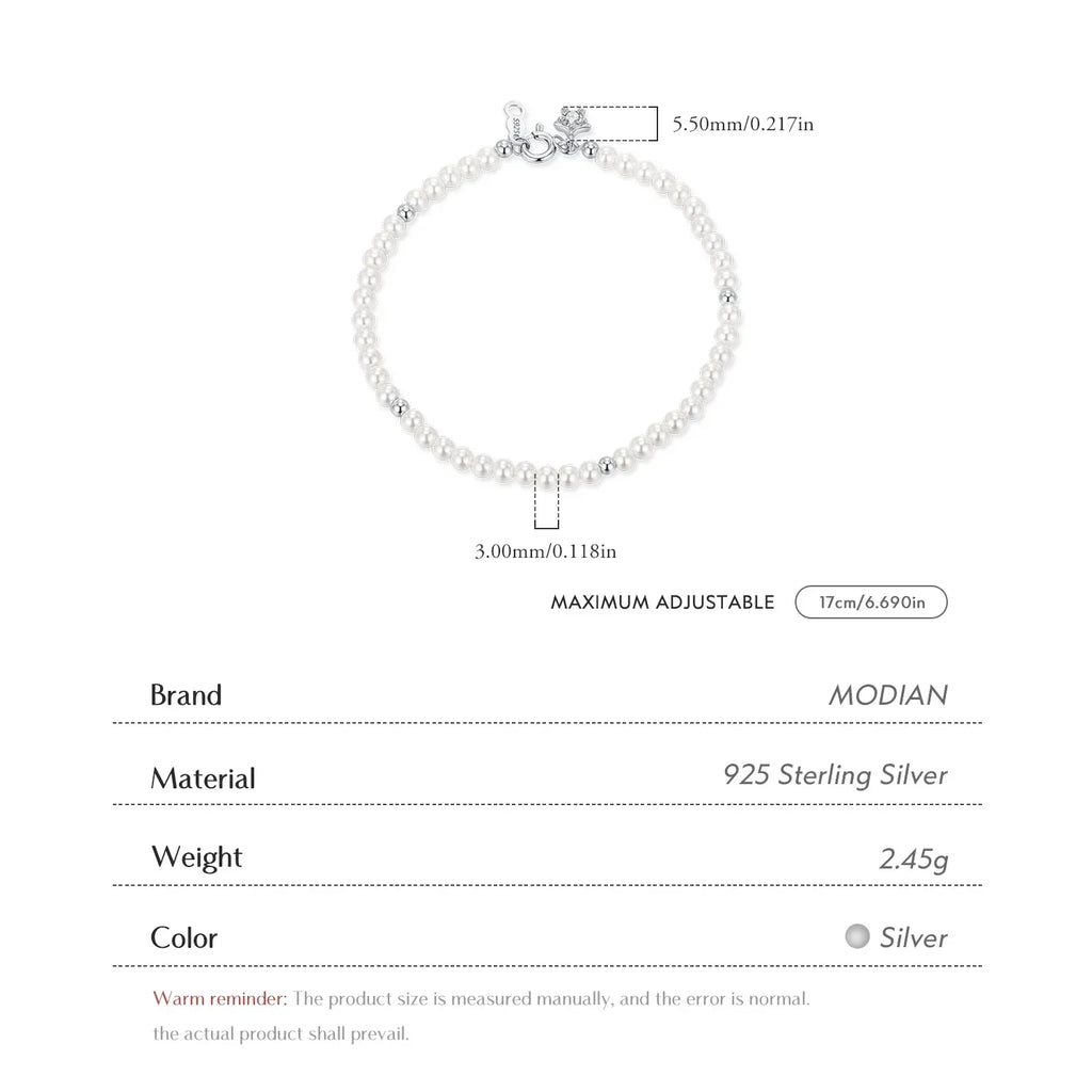 Elegant Pearls Beaded Bracelet 925 Sterling Sliver Sweet Shining Star CZ Bracelet For Women Fine Jewelry Gifts